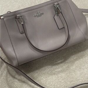 Coach Pebble Leather Mini Christie Carryall bag Gray Taupe